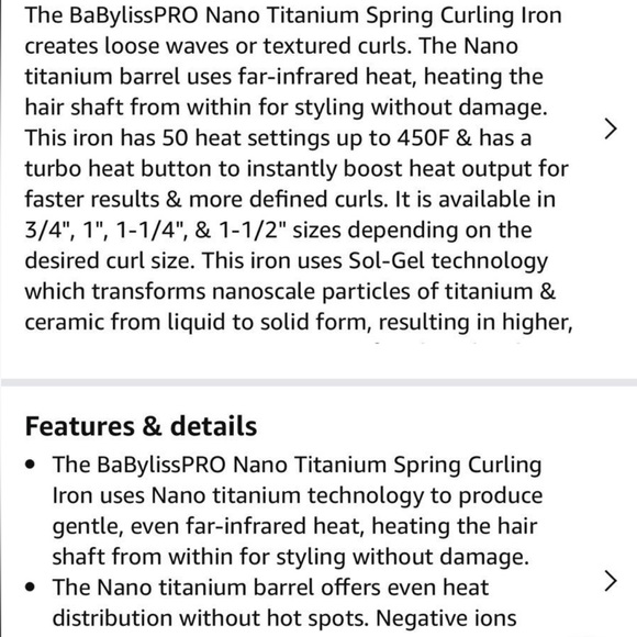 Babyliss Pro 1” Curling Iron - Picture 5 of 7